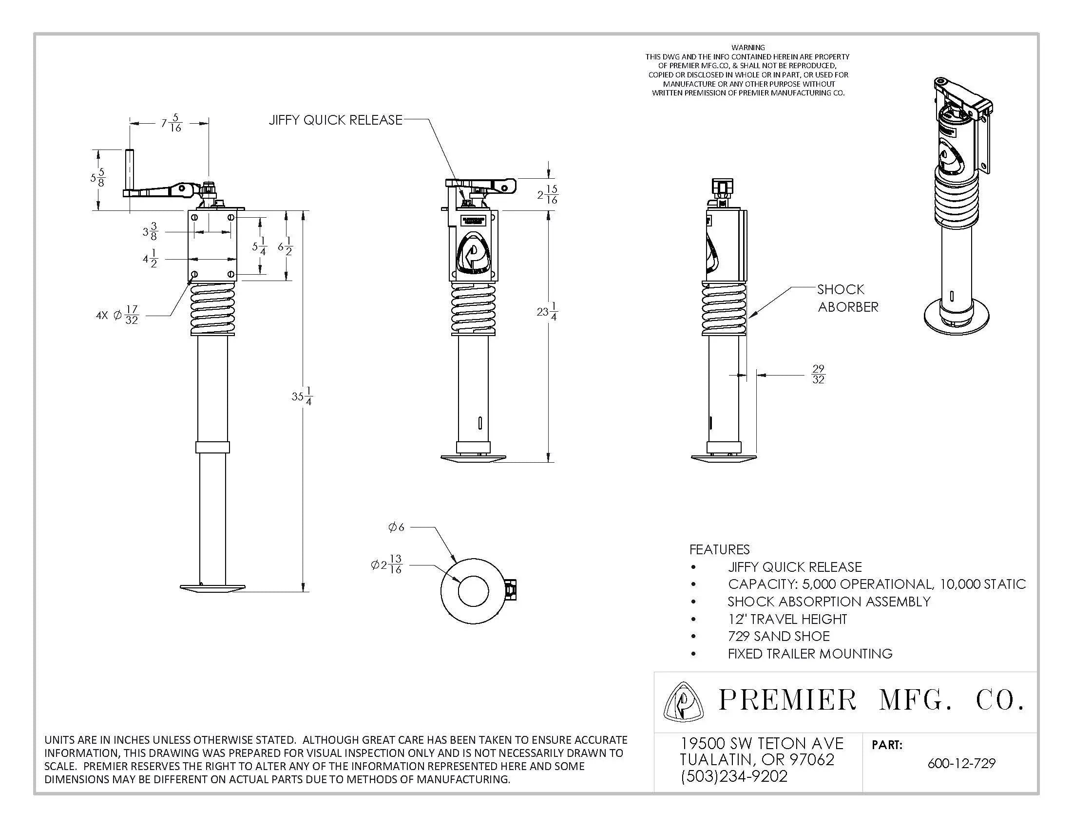 Premier Manufacturing 600 Jiffy Jacks