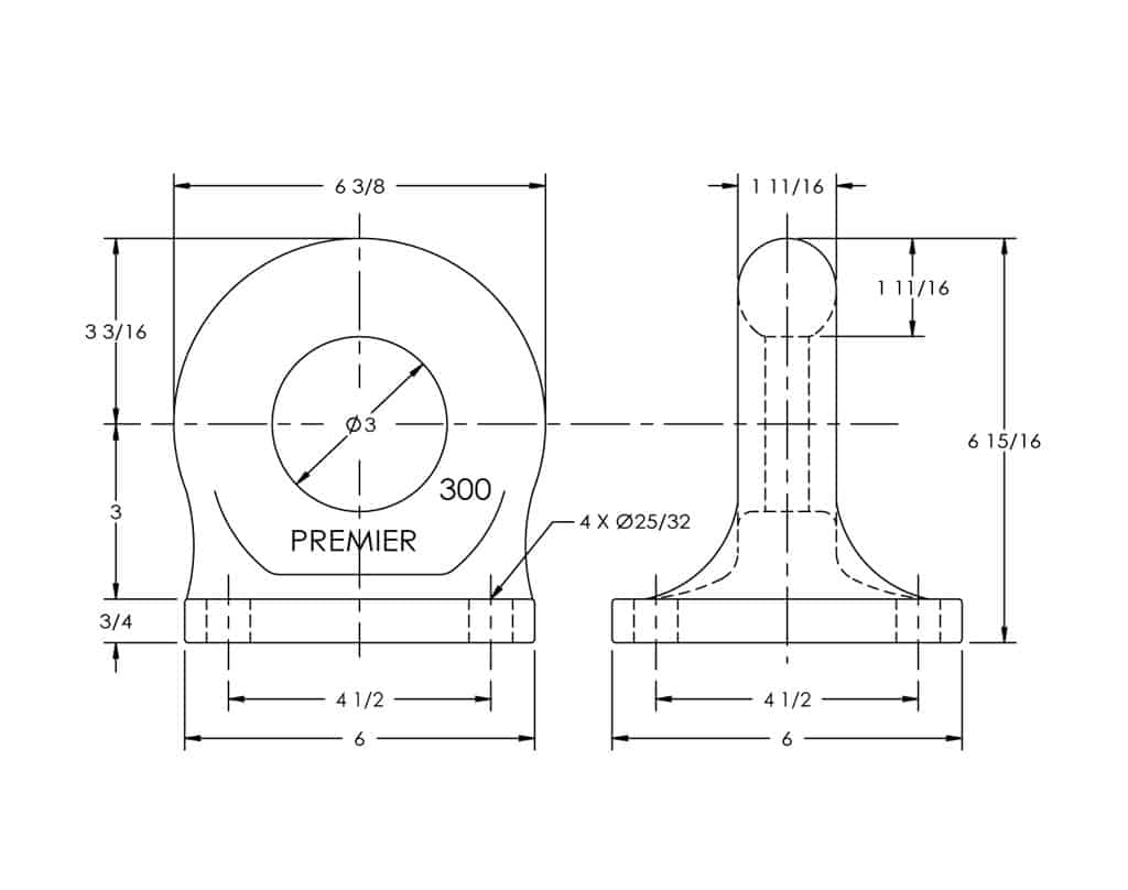 Premier 300 Bolt-On Drawbar Eye | # 10000790
