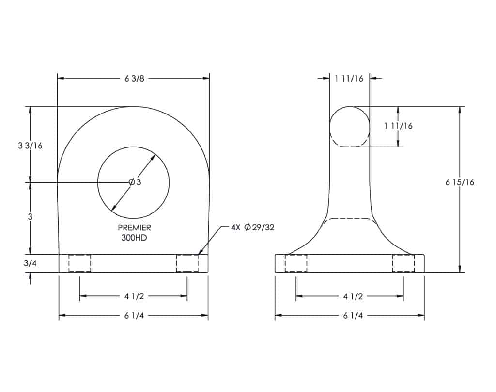 Premier 300HD Bolt-On Drawbar Eye | # 10000791