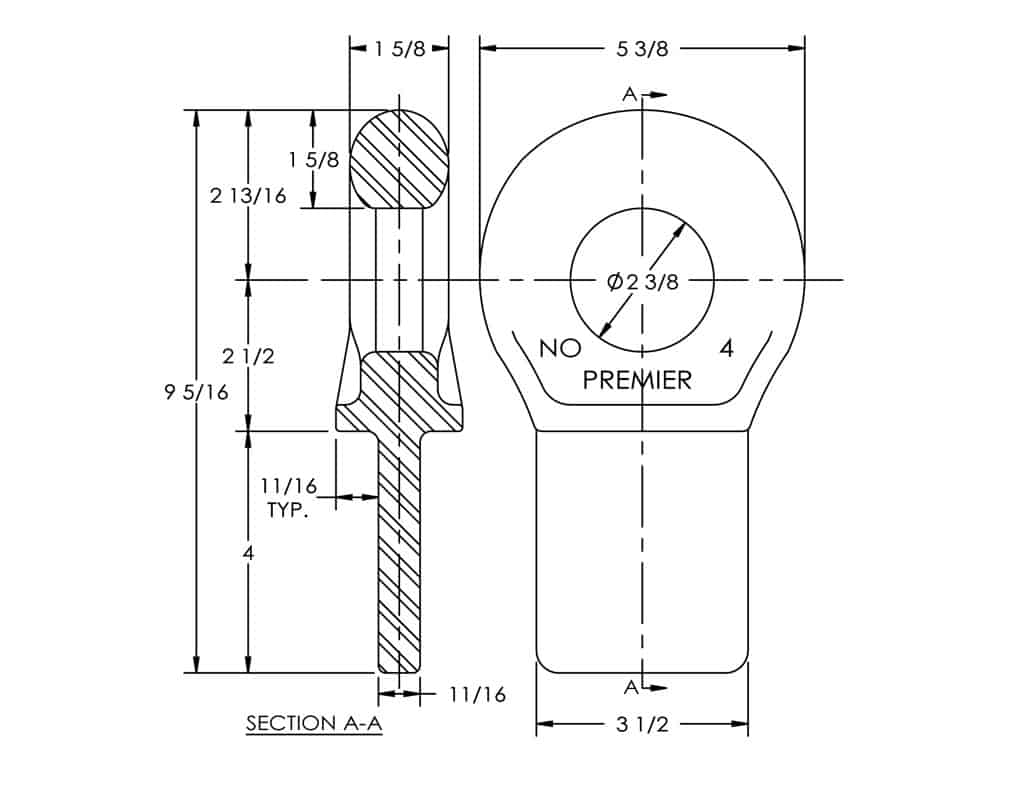 Premier 4 Weld-On Drawbar Eye | # 10000815