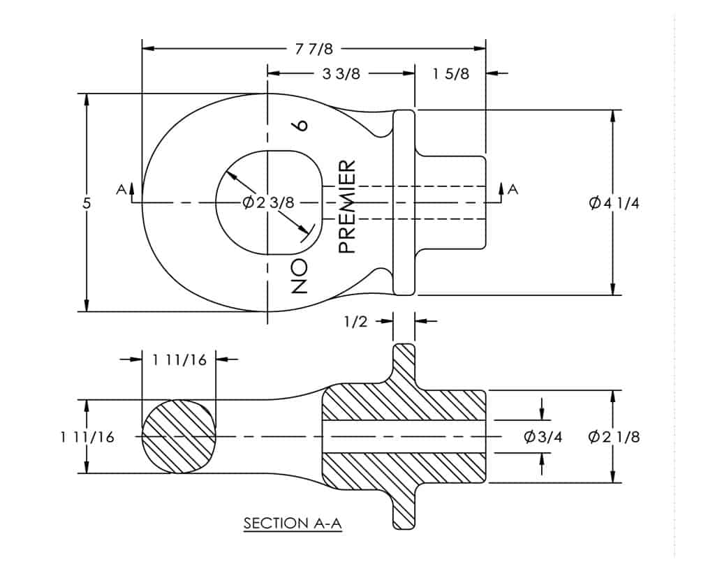 Premier 6 Weld-On Drawbar Eye | # 10000839