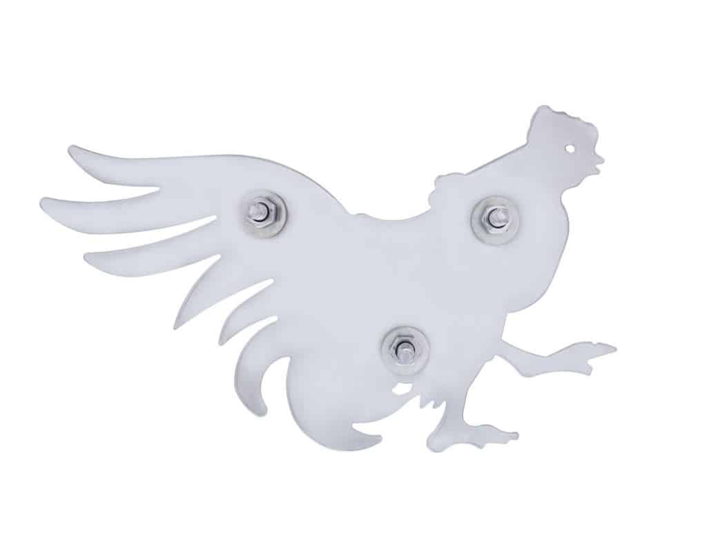 6" X 10" Chrome Chicken Mud Flap Cutout - Facing Left | # 10932