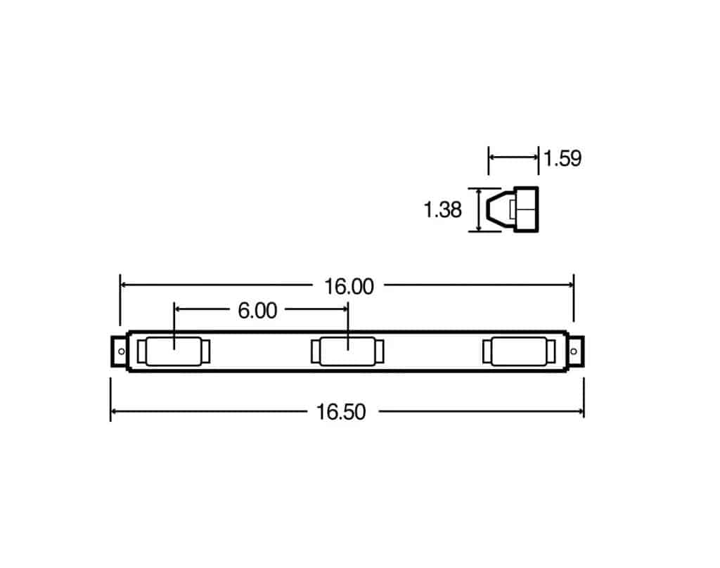 Truck-Lite LED Rectangular Red Light Bar | # 15050R