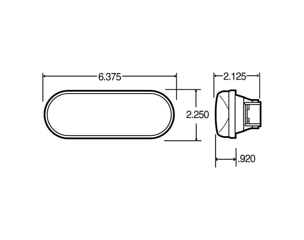 Truck-Lite 6.5" Incandescent Clear Oval Back Up Light 60 Series | # 60284C
