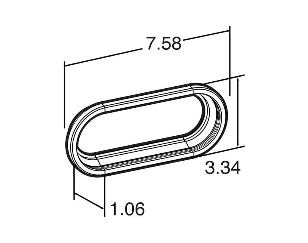 Truck-Lite 2" X 6" Oval Open Back PVC Light Grommet 60 Series | # 60700