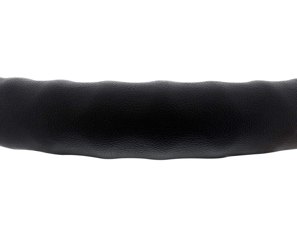 20" Black Leather Truck Steering Wheel Cover | # 70139