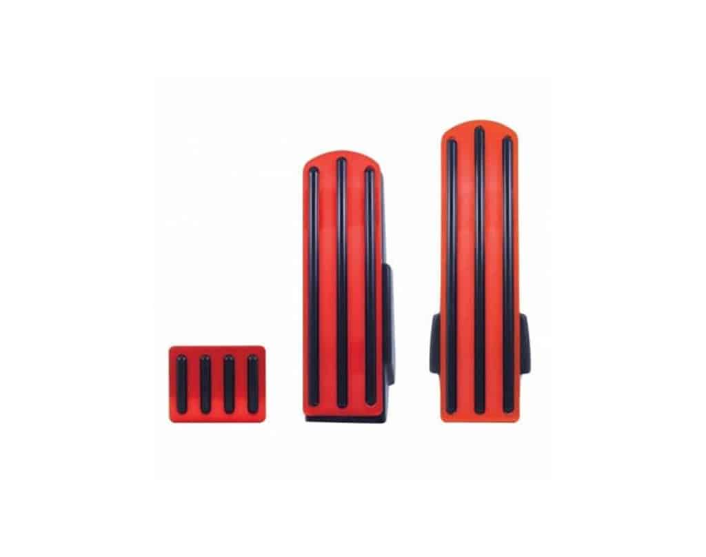 Kenworth Foot Pedal Set Red Anodized With Black Insert | # 70290