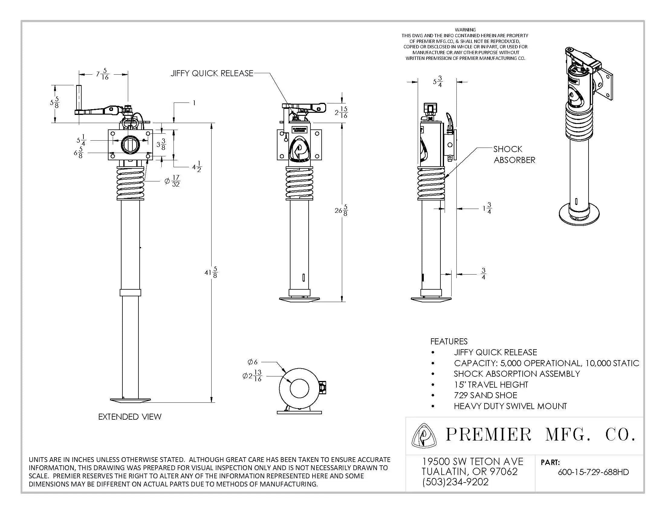 Premier Manufacturing 600 Jiffy Jacks