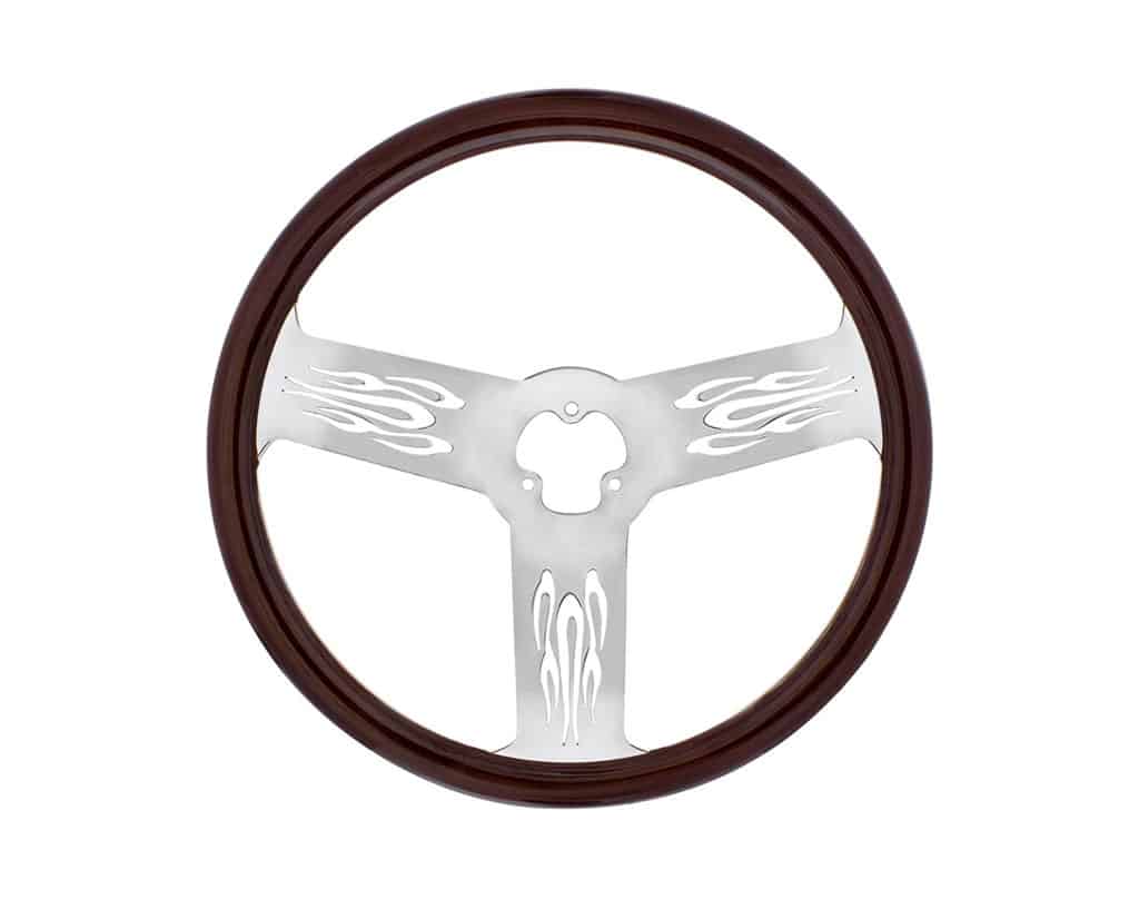 18" Wood Steering Wheel - Firestorm | # 88105