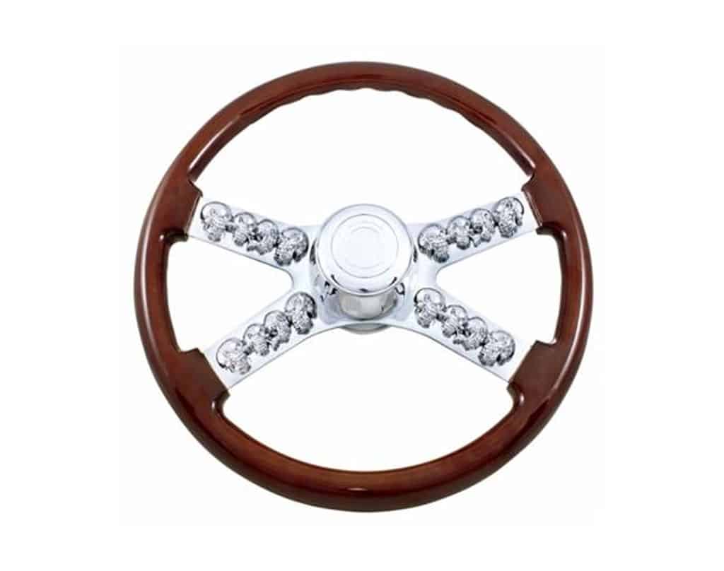 Freightliner 18" Skull Steering Wheel With Hub & Horn Kit