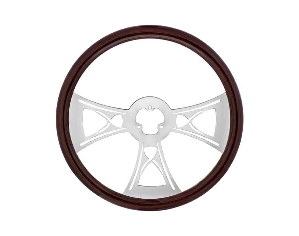 18" Wood Steering Wheel - Hourglass | # 88103