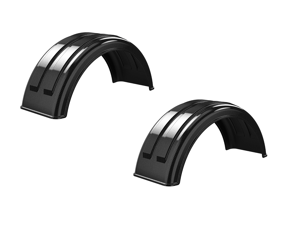 Minimizer™ MIN 161200 Semi Truck Poly Fenders Kit For Single Tire 16.5" / 22.5" | Single Wheel