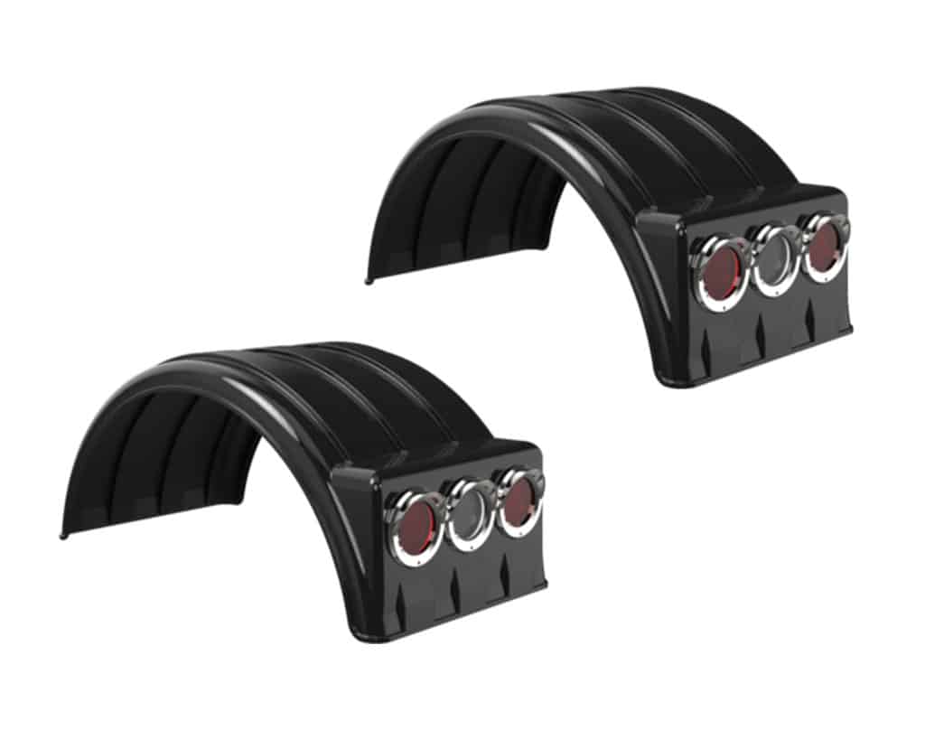 Minimizer™ MIN 1900 Semi Truck Poly Fenders Kit For 19.5" Wheels | Single Axle