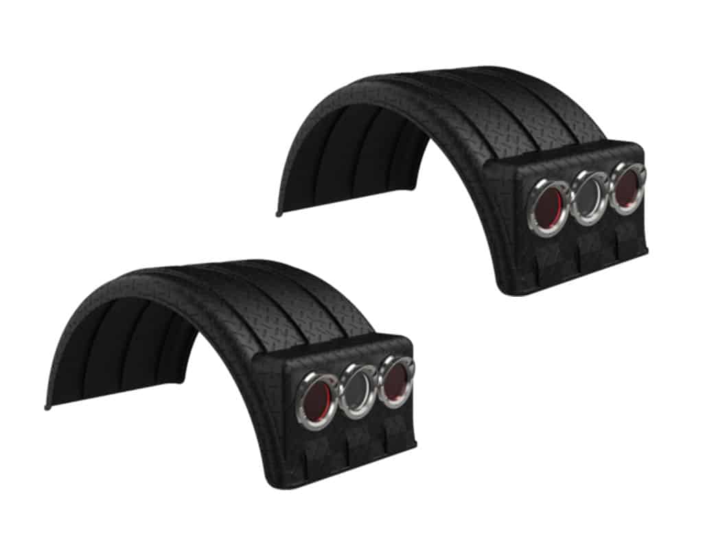 Minimizer™ MIN 1900 Semi Truck Poly Fenders Kit For 19.5" Wheels | Single Axle