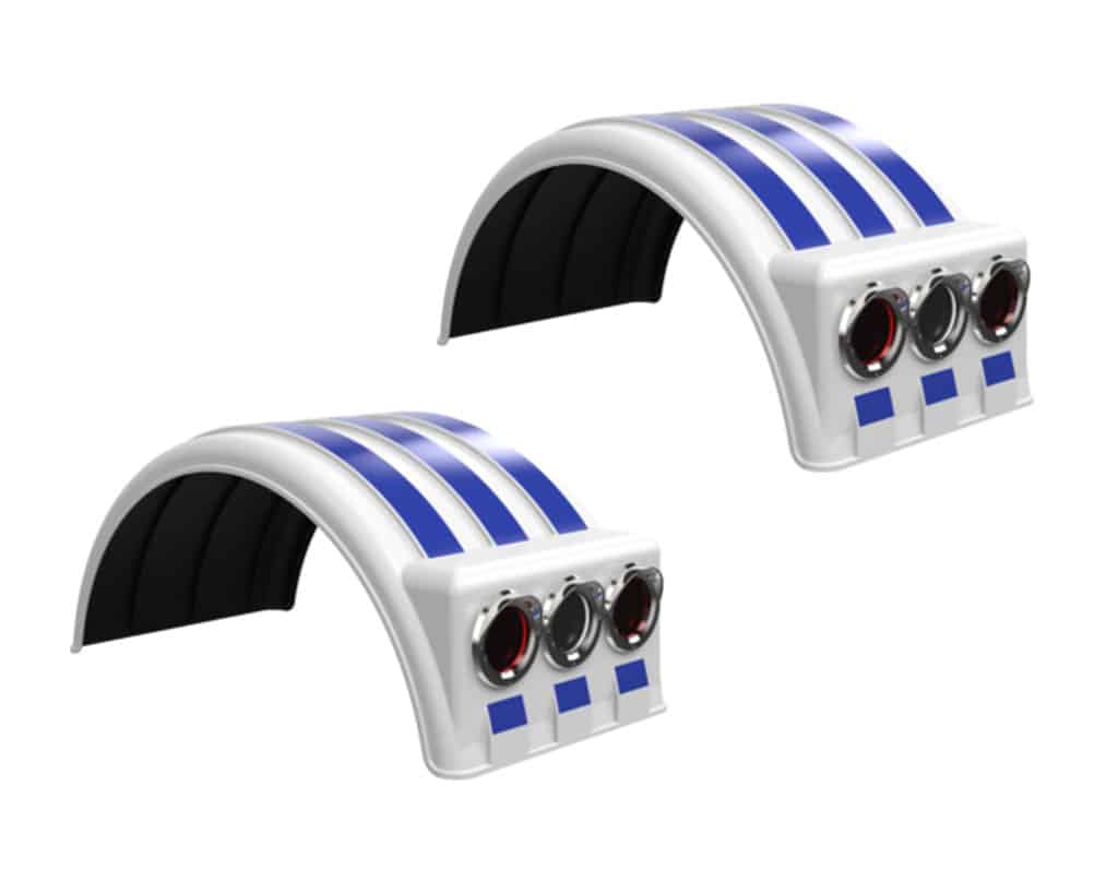 Minimizer™ MIN 1900 Semi Truck Poly Fenders Kit For 19.5" Wheels | Single Axle