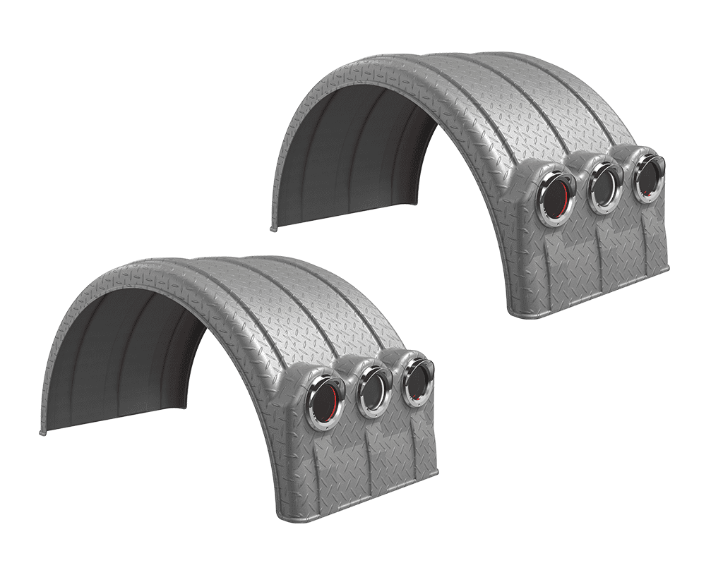 Minimizer™ MIN 2480 Semi Truck Poly Fenders Kit For 24.5" Wheels | Single Axle