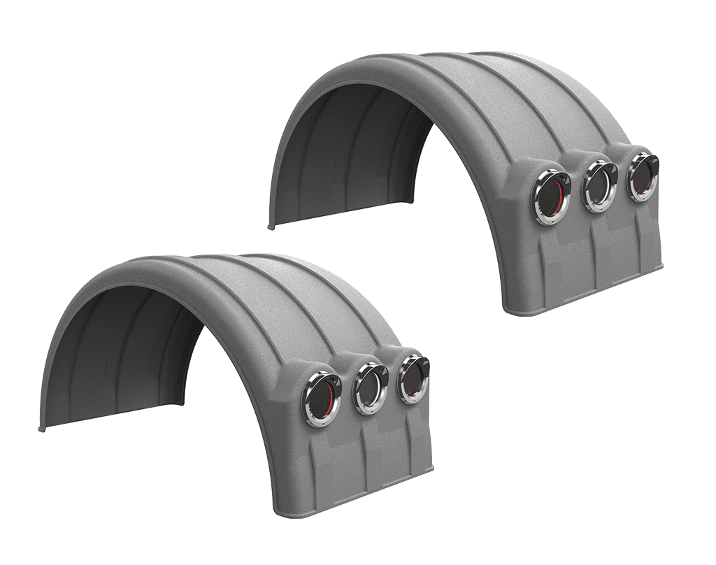 Minimizer™ MIN 2480 Semi Truck Poly Fenders Kit For 24.5" Wheels | Single Axle
