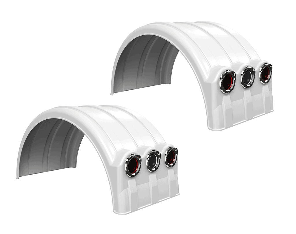 Minimizer™ MIN 2480 Semi Truck Poly Fenders Kit For 24.5" Wheels | Single Axle