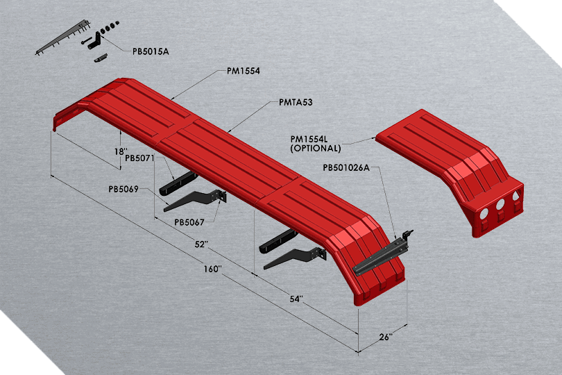 Minimizer MINTA1554 Semi Truck Poly Fenders Kit For Tri-Axle 22.5" Or 24.5" Wheels