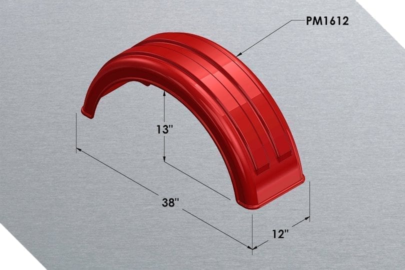 Minimizer™ MIN 161200 Semi Truck Poly Fenders Kit For Single Tire 16.5" / 22.5" | Single Wheel