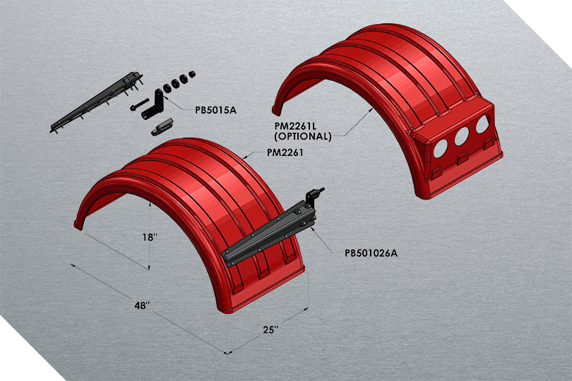 Minimizer™ MIN 2260 Semi Truck Poly Fender Kit | Multiple Axle