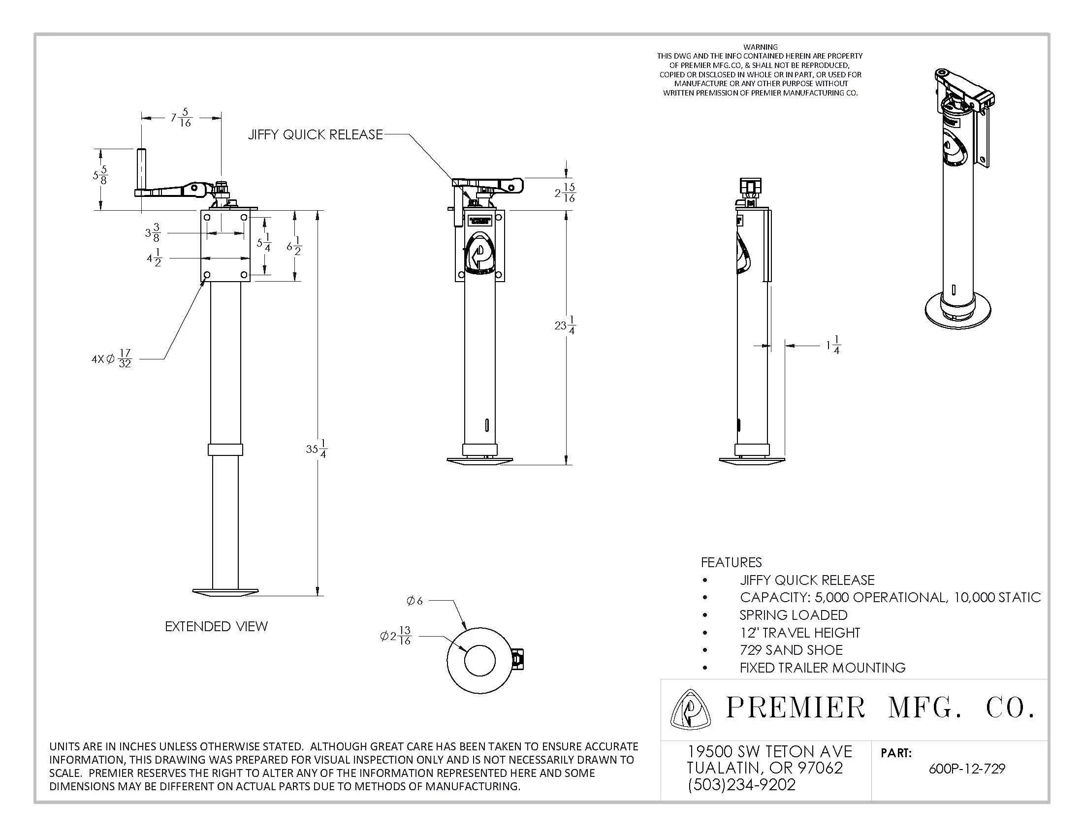 Premier Manufacturing 600 Jiffy Jacks