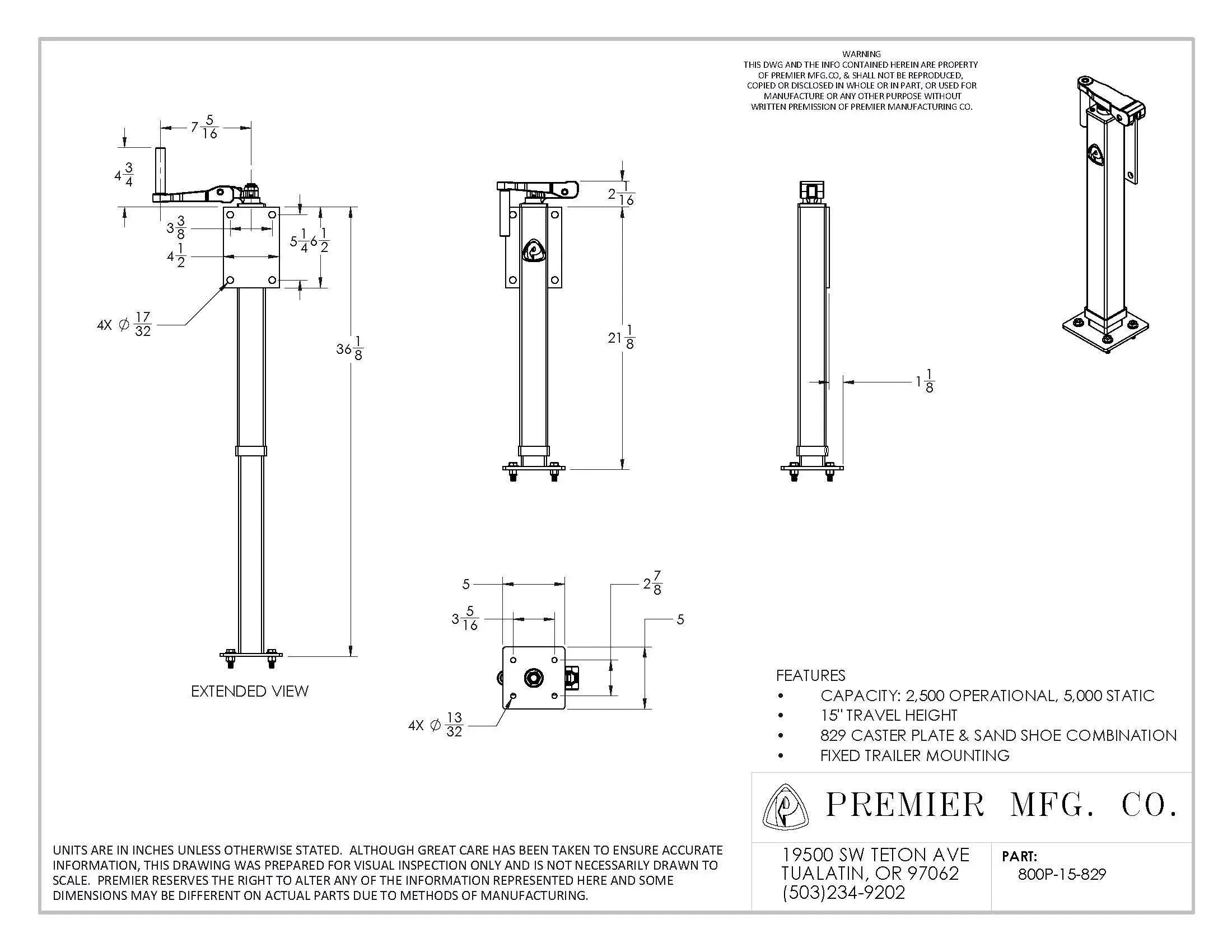 Premier Manufacturing 800 Utility Jack