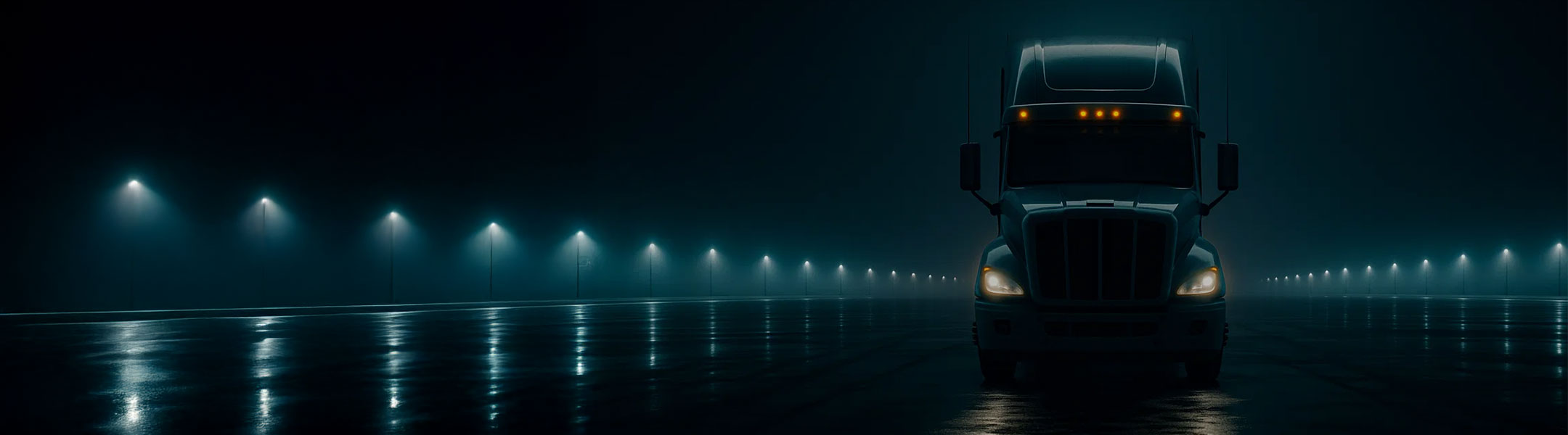 Generic Truck on Dark Background with lighting behind it