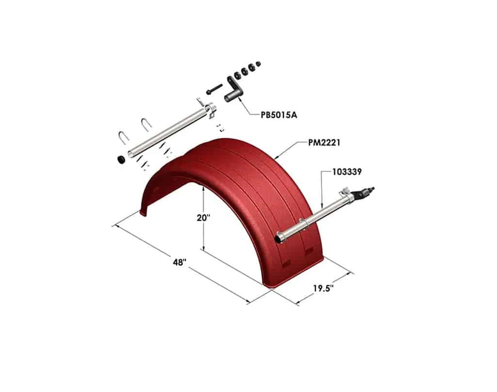 Minimizer™ MIN 2220 Semi Truck Poly Fenders Kit For 22.5" / 24.5" Wide-Base Wheels