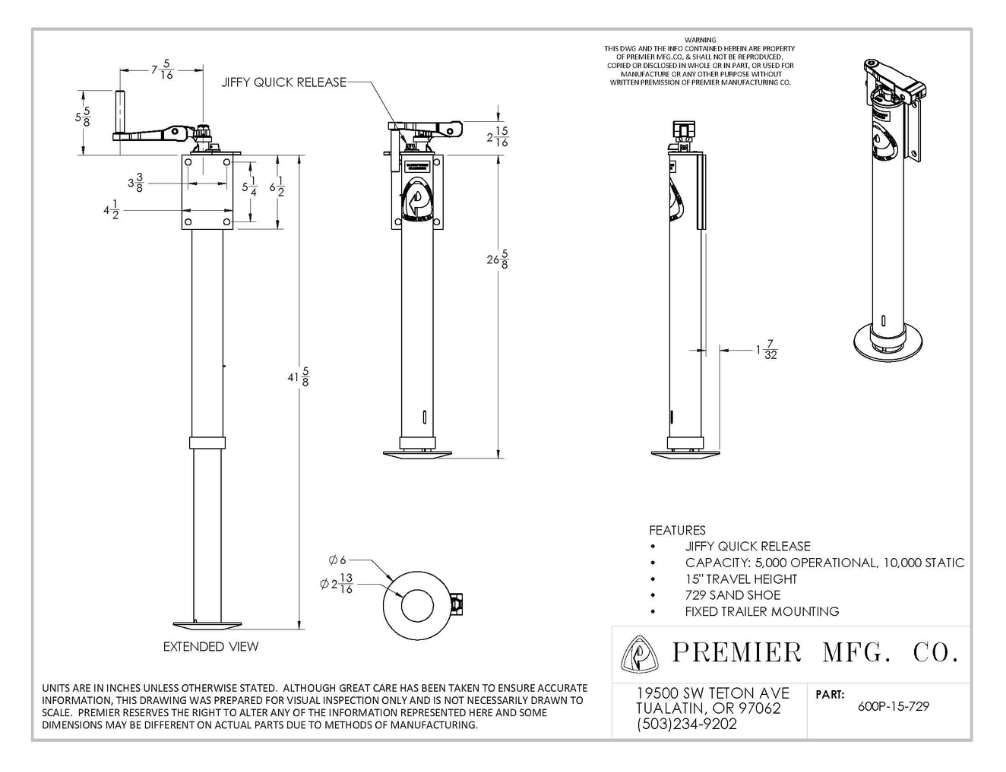 Premier Manufacturing 600 Jiffy Jacks