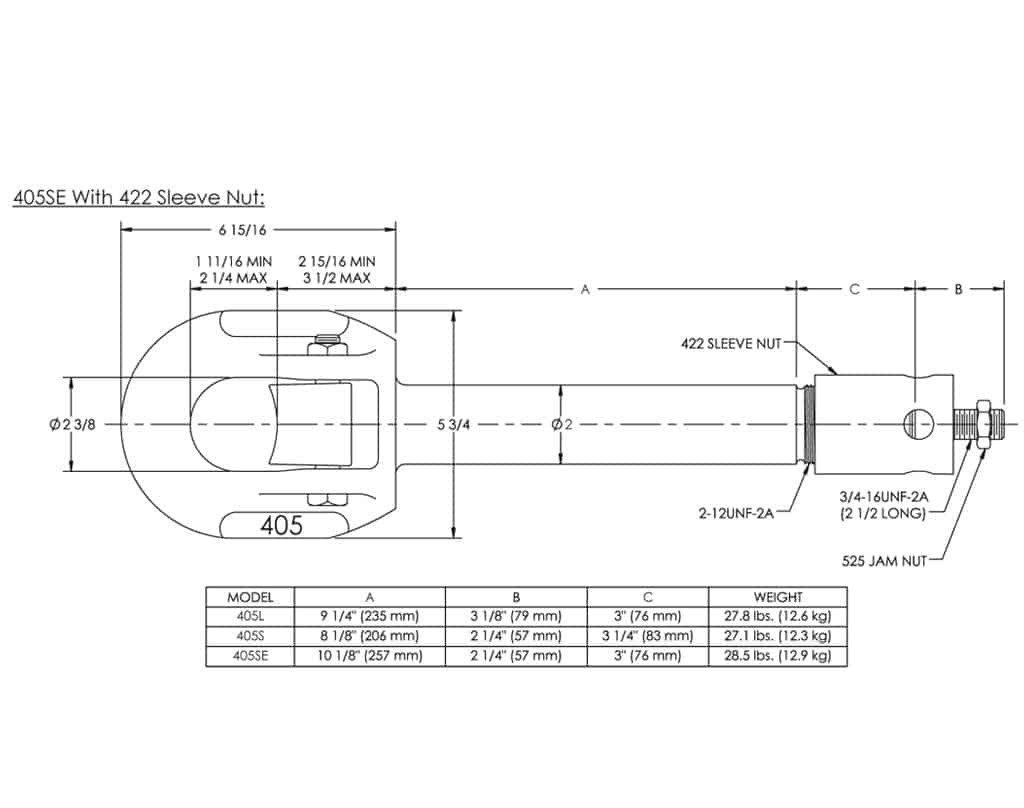 Premier 405 Swivel Drawbar Eyes | # 10004770