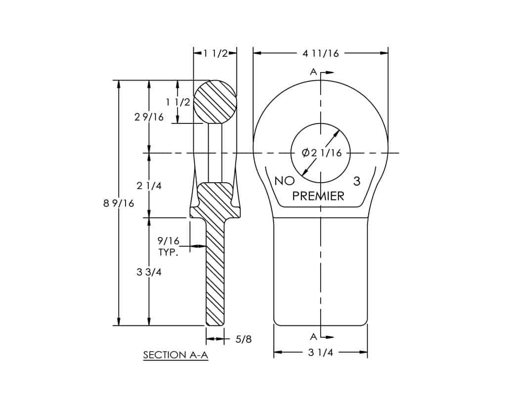 Premier 3 Weld-On Drawbar Eye | # 10000788