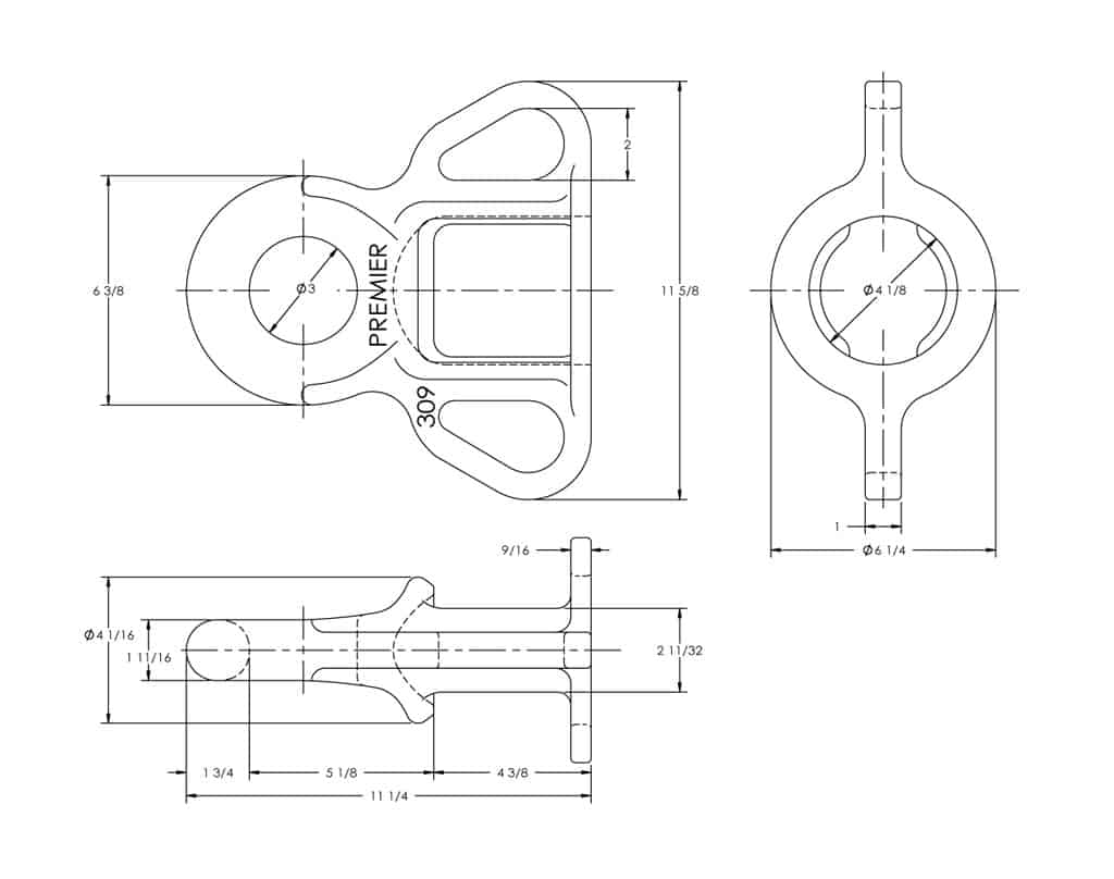 Premier 309 Weld-On Drawbar Eye | # 10000812