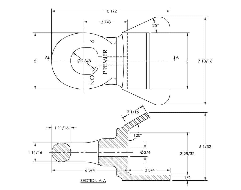 Premier 6A Weld-On Drawbar Eye | # 10000841