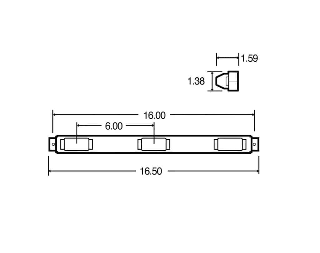Truck-Lite Incandescent Rectangular Red Light Bar | # 15741R