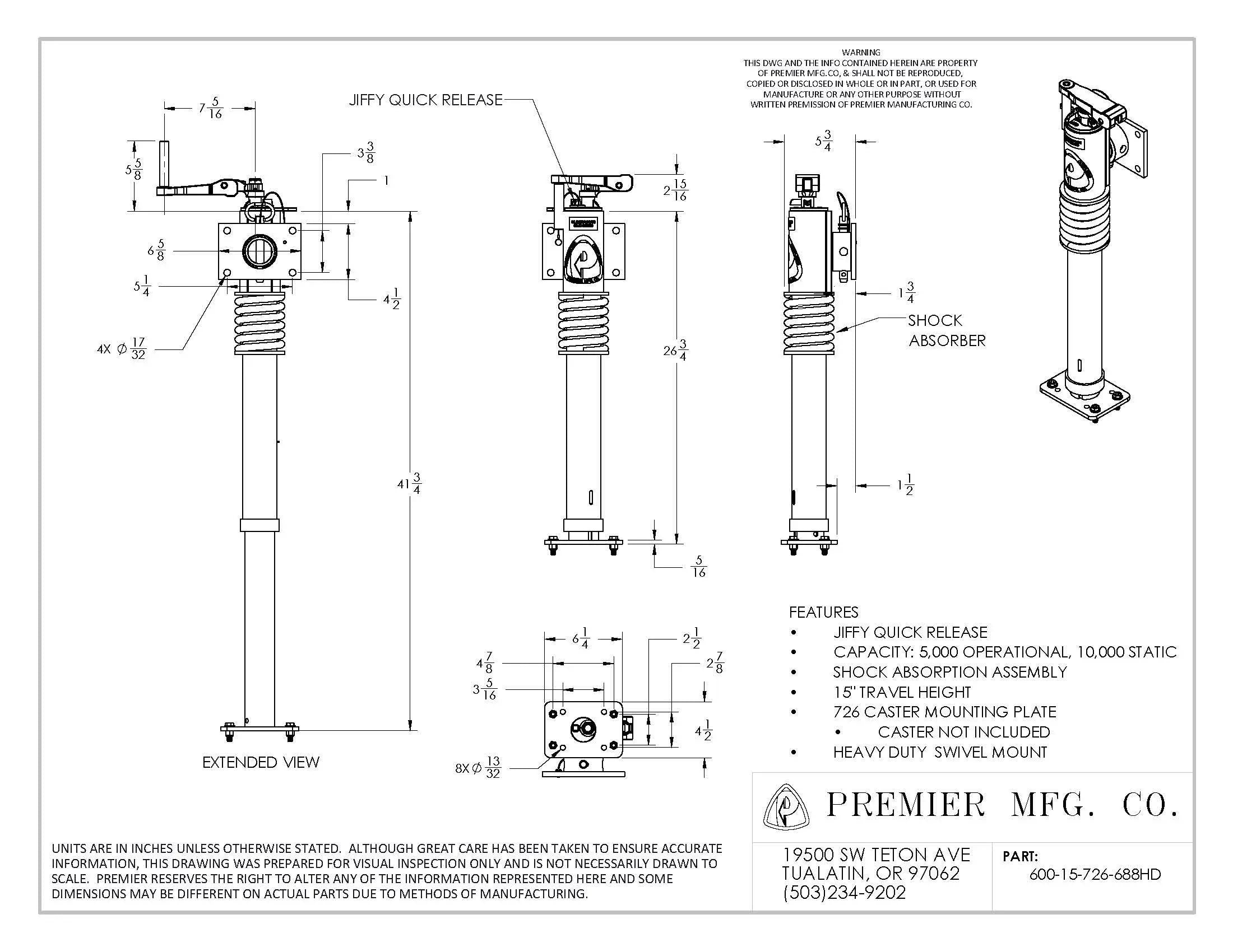 Premier Manufacturing 600 Jiffy Jacks