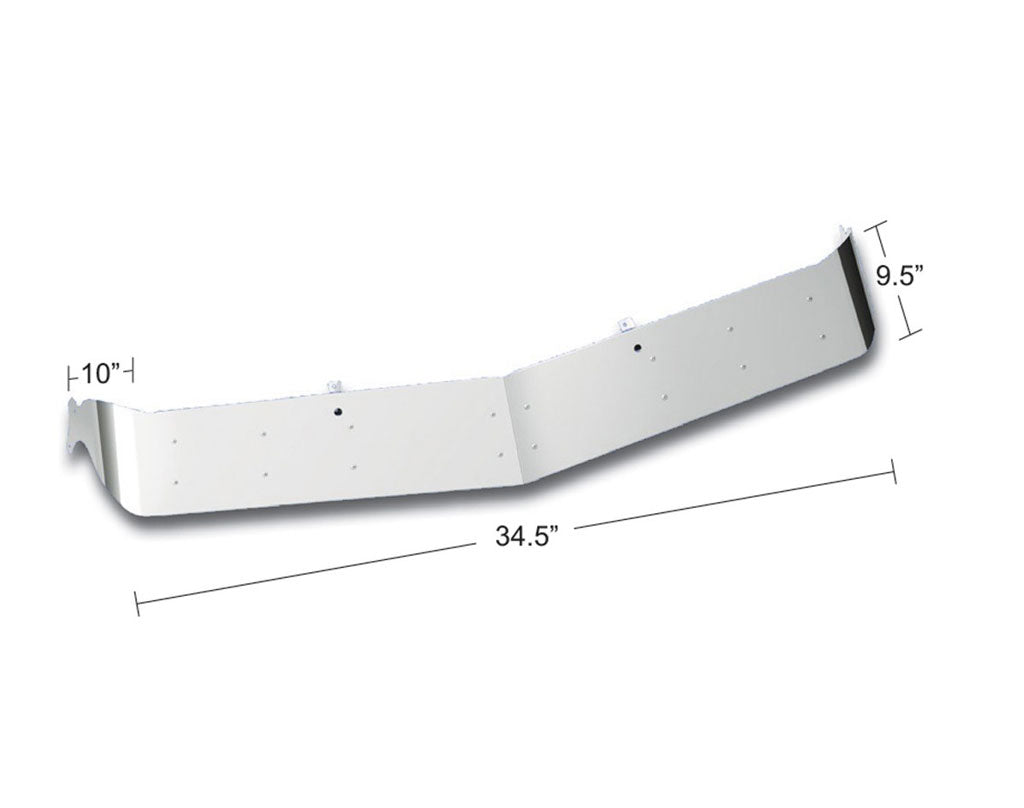 United Pacific 9.5" Mack Sunvisor, Stainless OEM Style For CH/CX/Granite/Vision | # 29125