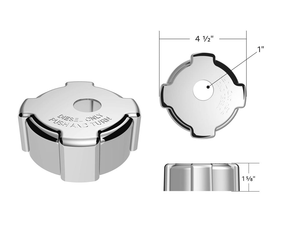 Freightliner Chrome Plastic Fuel Cap Cover | Locking / Non-Locking