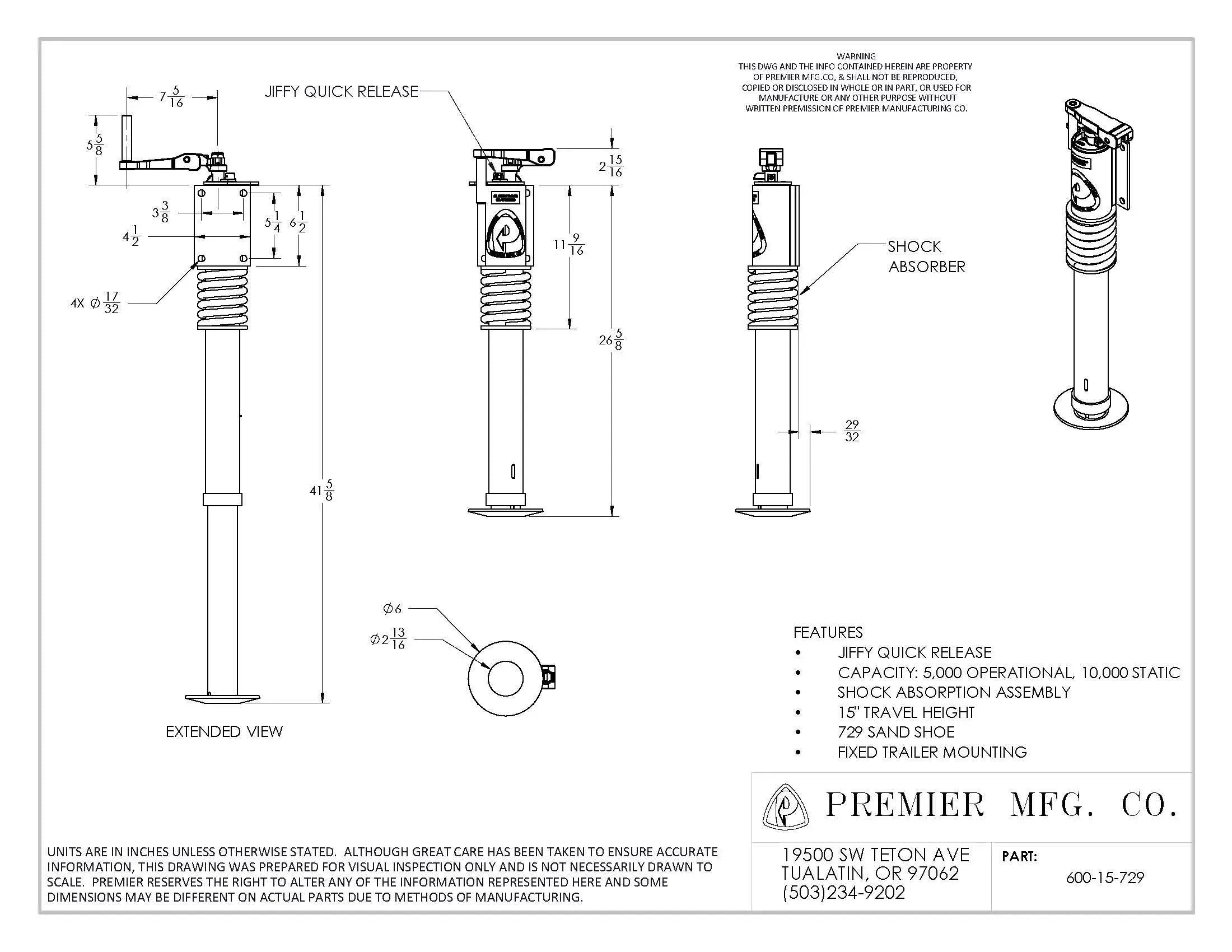 Premier Manufacturing 600 Jiffy Jacks