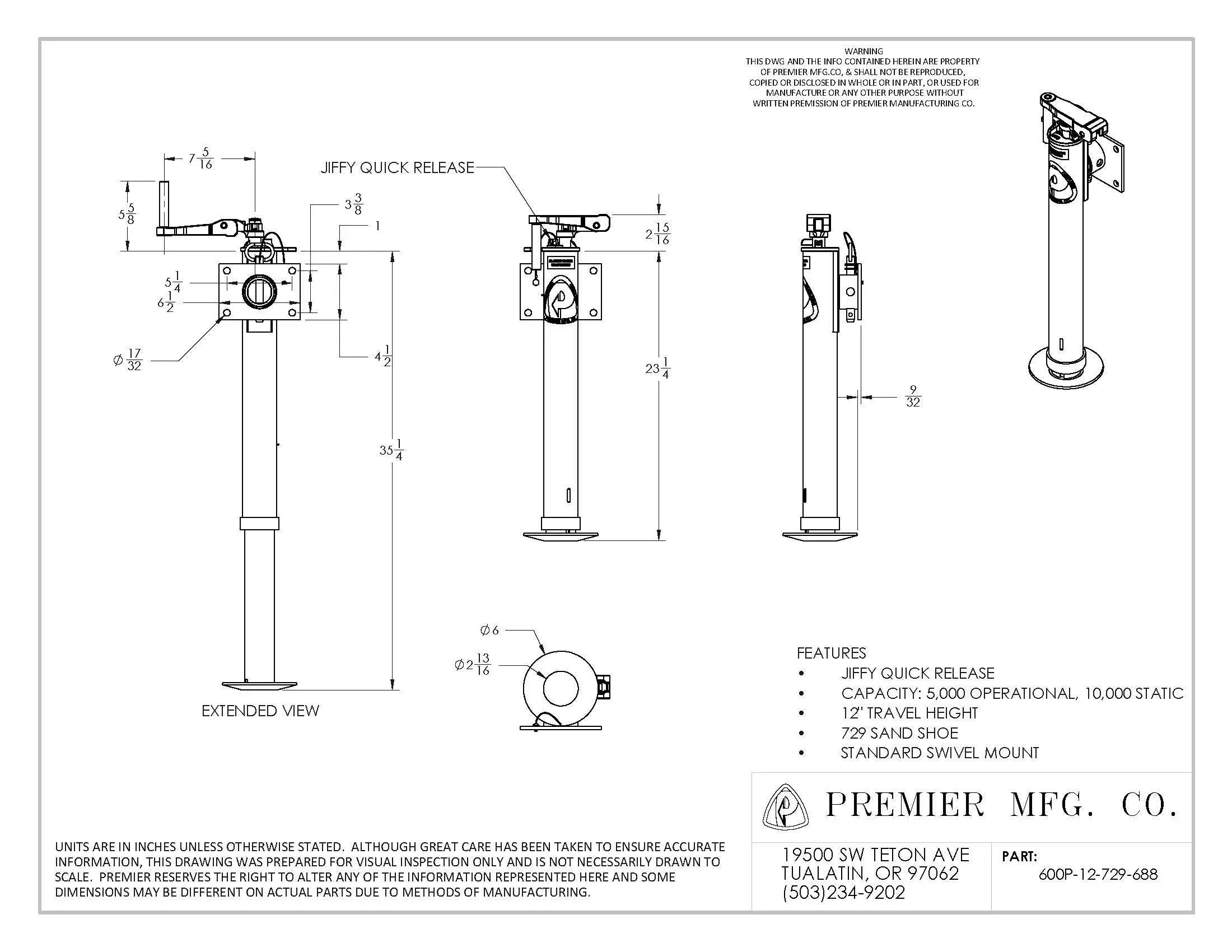 Premier Manufacturing 600 Jiffy Jacks
