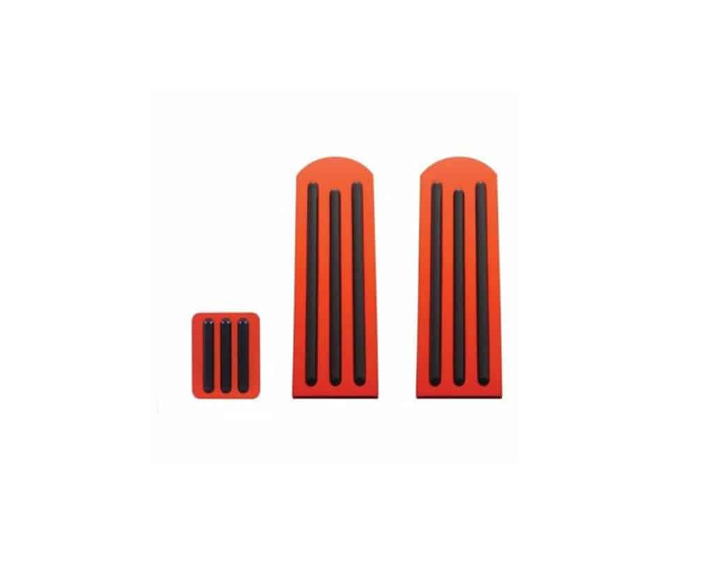 Peterbilt Foot Pedal Set Red Anodized With Black Insert | # 70287