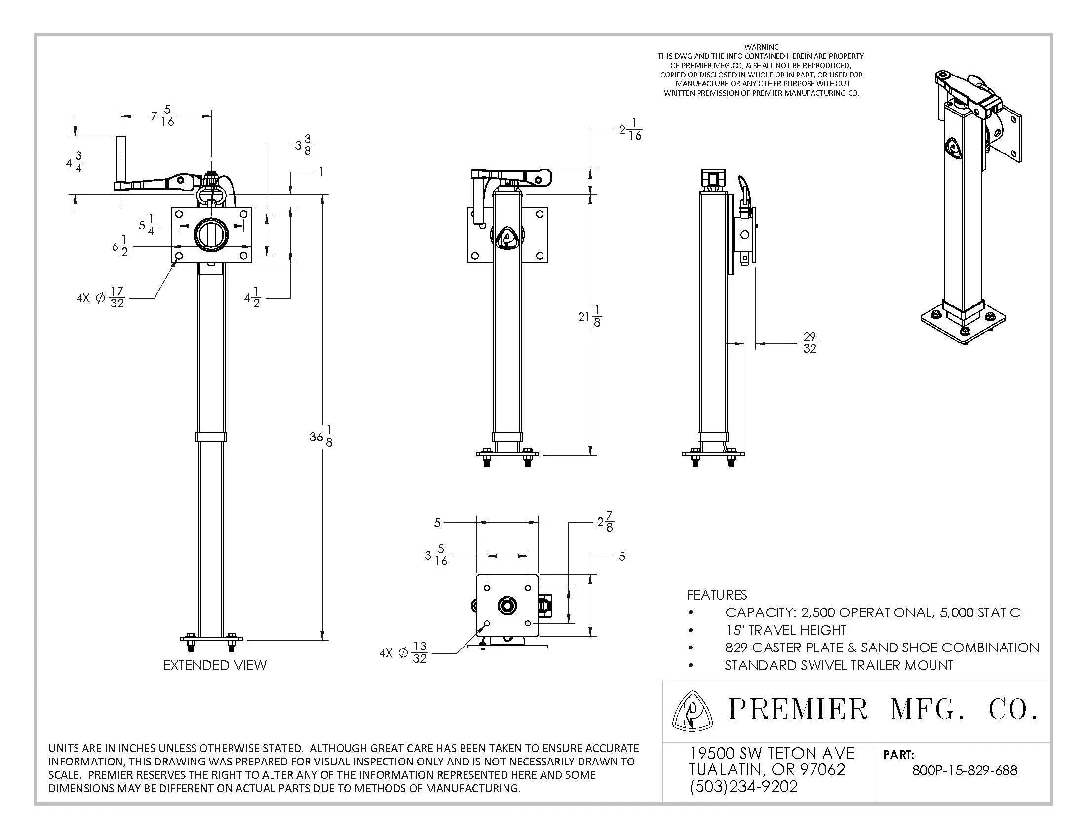 Premier Manufacturing 800 Utility Jack