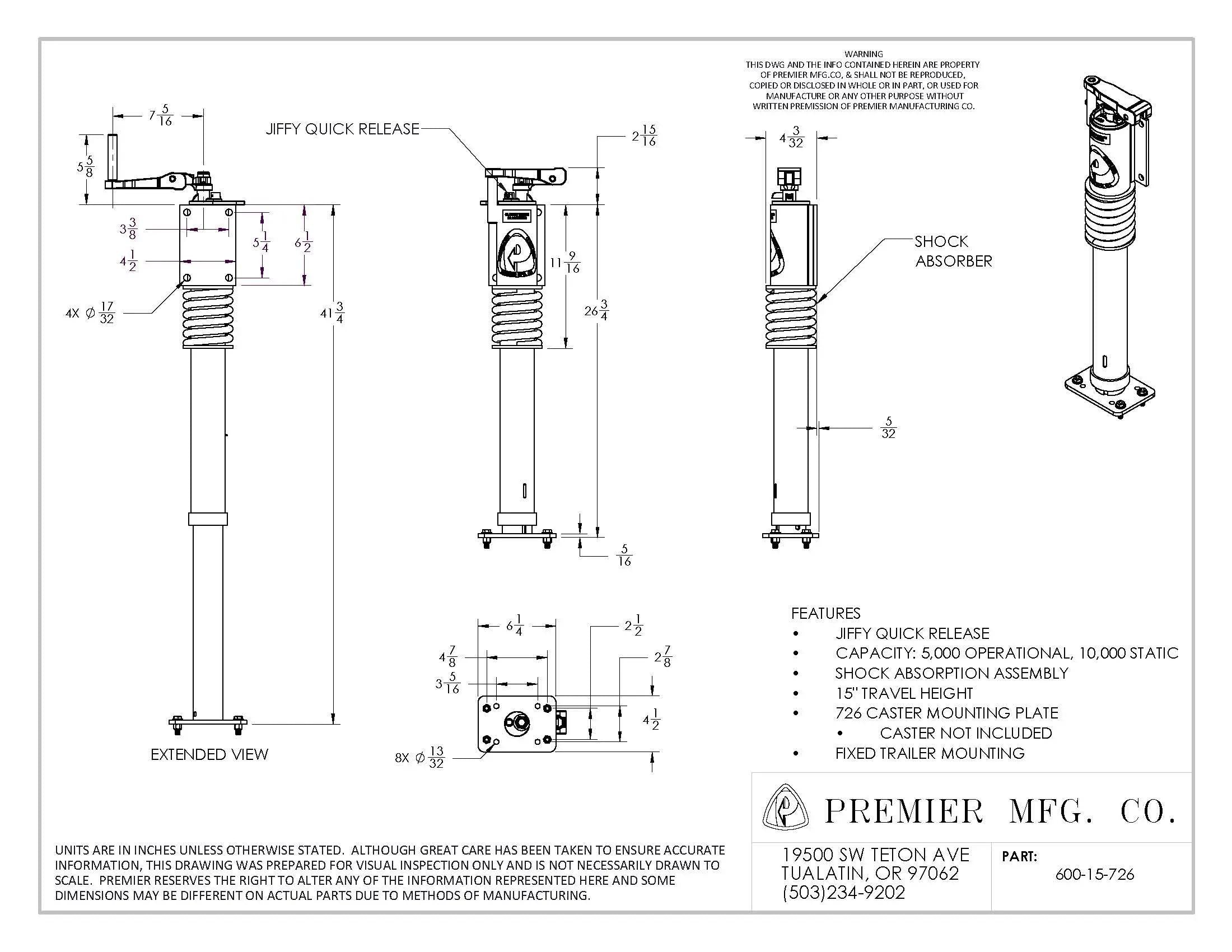 Premier Manufacturing 600 Jiffy Jacks