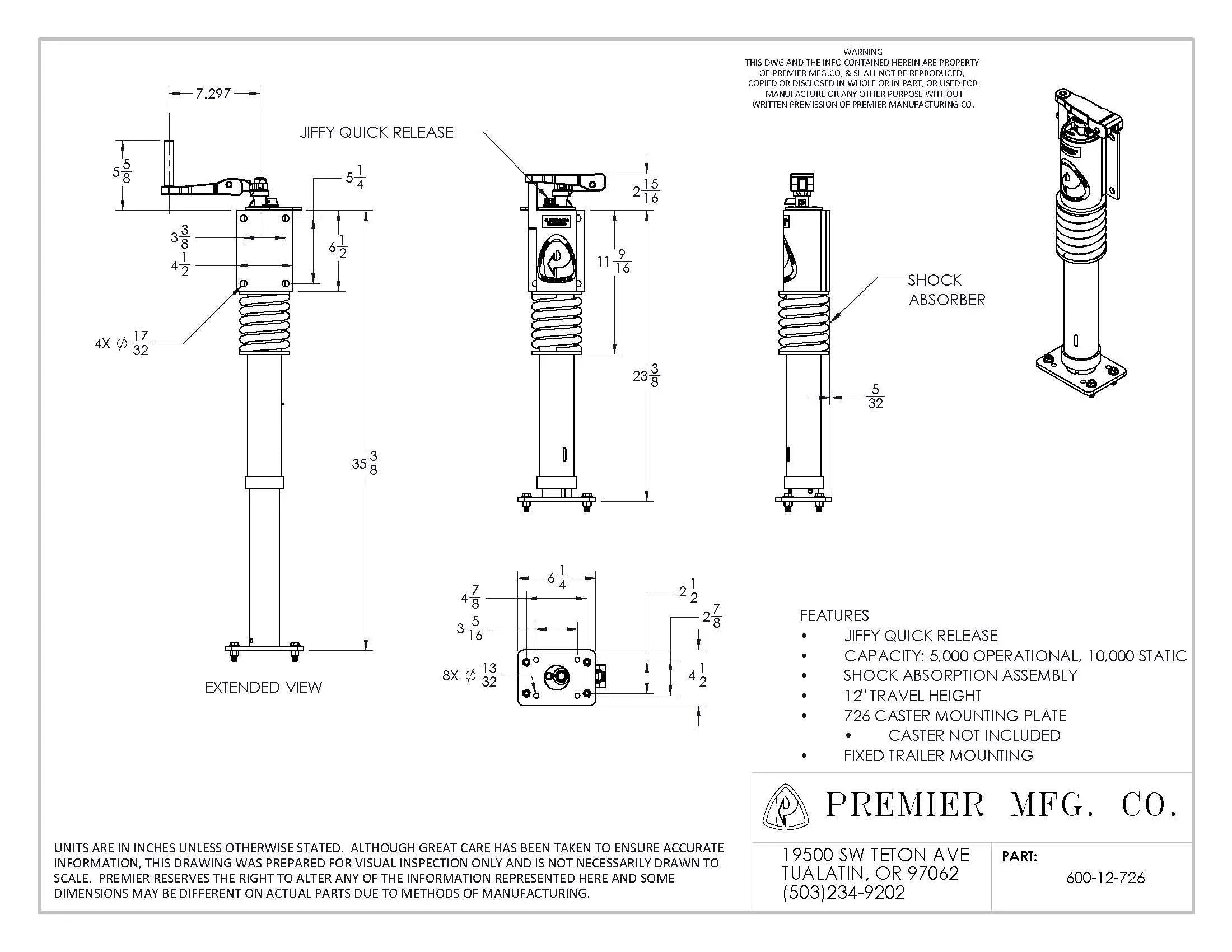 Premier Manufacturing 600 Jiffy Jacks