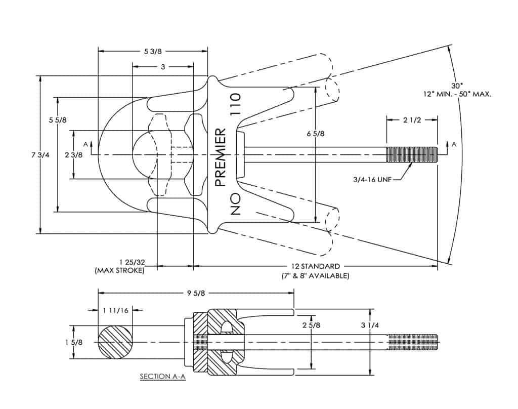 Premier Manufacturing 110 Weld-On Slack Reducing Drawbar Eyes